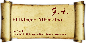 Flikinger Alfonzina névjegykártya